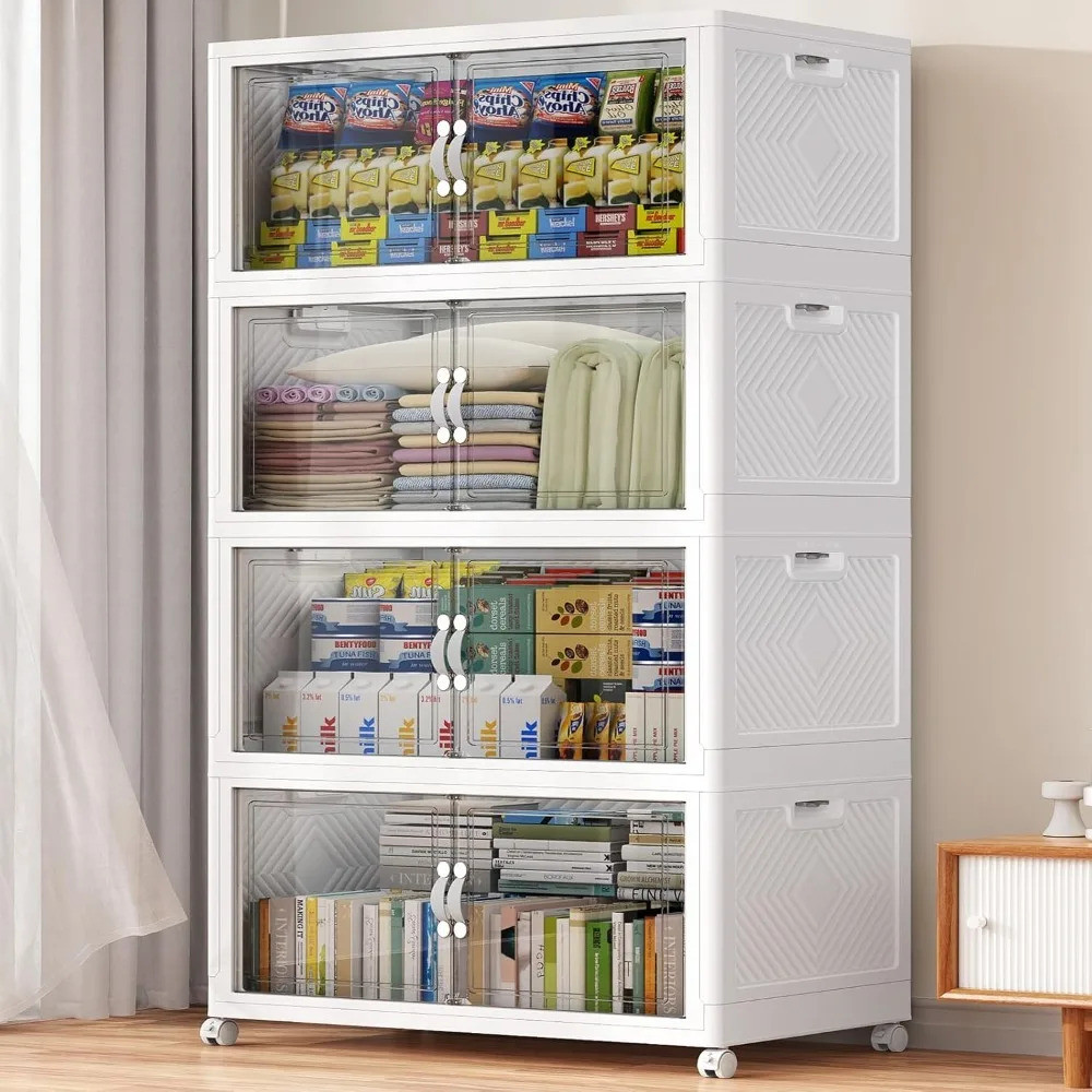 V20 640qt Stackable Storage Bins พร้อมฝาปิด, 160gal Closet Organizer และตู้พลาสติกชั้นวางของ,ลิ้นชัก