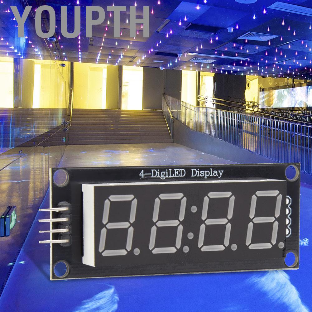 youpth LED Display Tube Module 4-Digit 7-Segment Digital for Users (สีแดง)