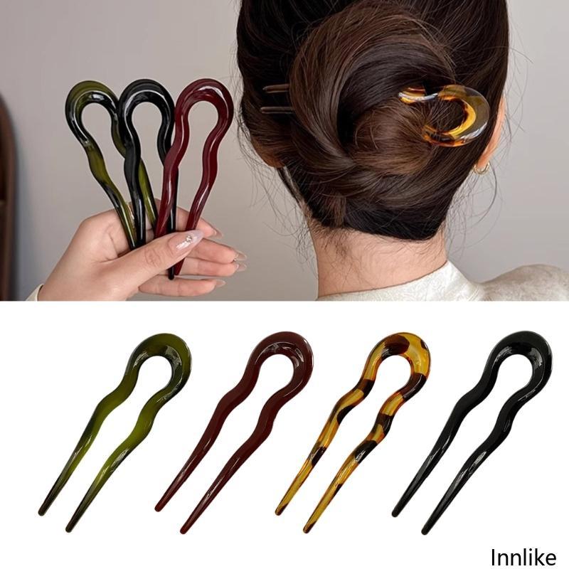 พินผมทรงFrench Twist แบบU-shape สไตล์เรียบหรู สำหรับผู้หญิง