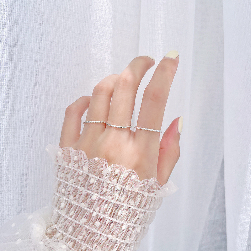 999 Sterling Silver Sparkling Starry Sky Ring