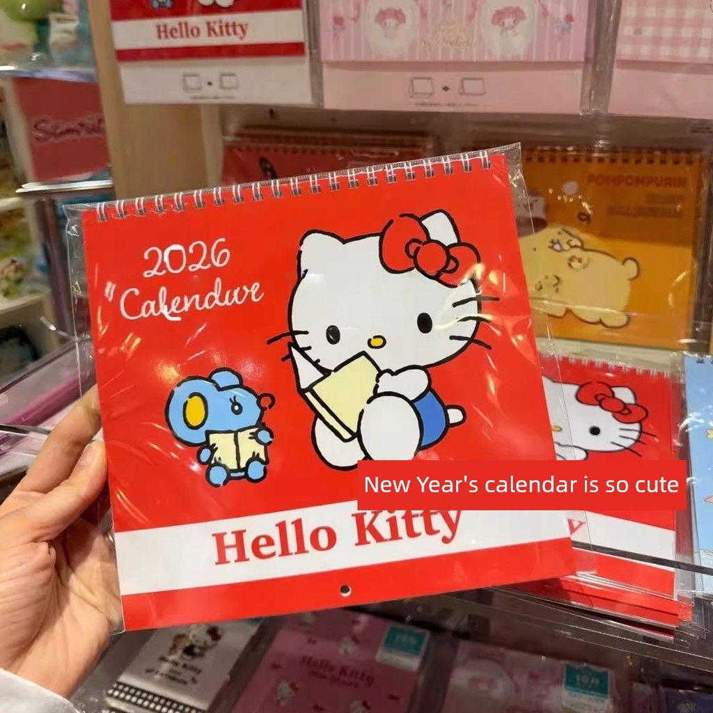 2026 ปีใหม่ KT ชุดตารางแมวตารางปฏิทินน่ารักการ์ตูนเดือน Plan ปฏิทินโต๊ะนักเรียนปฏิทินตกแต่งdd168.th2