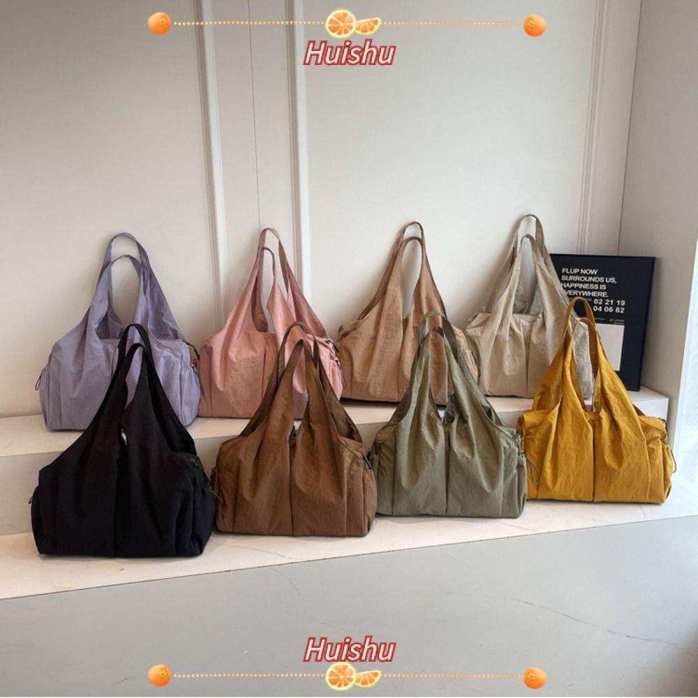 HUISHU กระเป๋าถือ tote ขนาดใหญ่ พกพาสะดวก มีหลายช่องเก็บของ สำหรับผู้หญิง