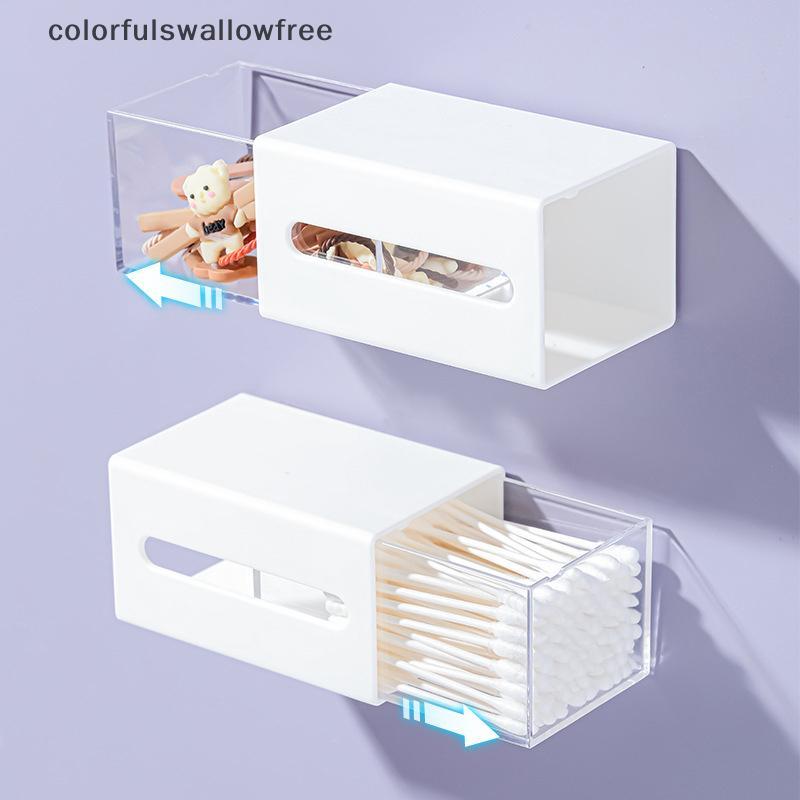 สีสันwallowfree ติดผนังกล่องเก็บห้องน้ําเครื่องสําอางสําลีกล่องเก็บเครื่องประดับ Home Office Sundrie