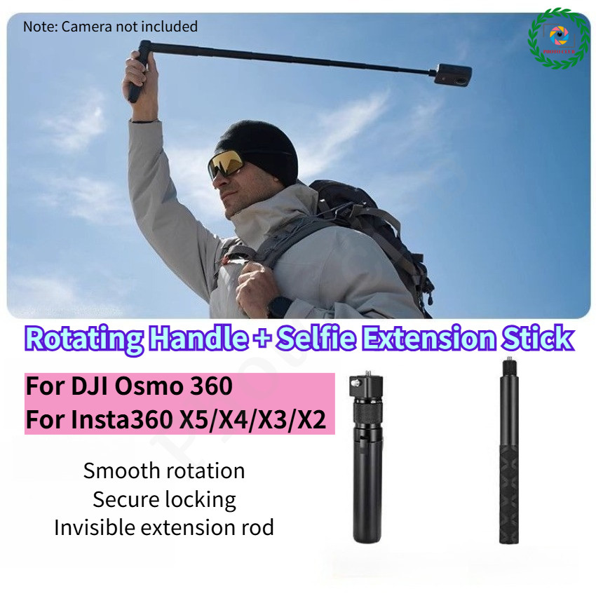 ไม้เซลฟี่ที่มองไม่เห็น Bullet Time Bundle Handle สําหรับ Insta360 x5 x4 x3/DJI Osmo 360