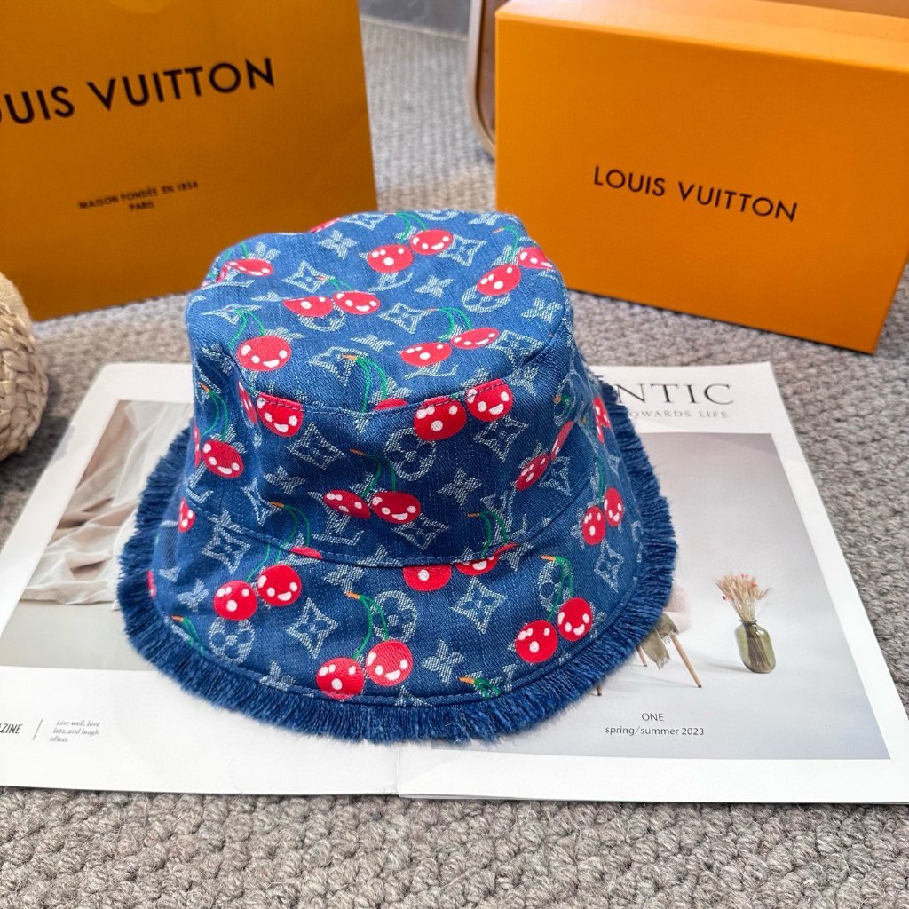 LV Bucket Hat Cherry Presbyopic Hat Cowboy Ladies Bucket Hat CP