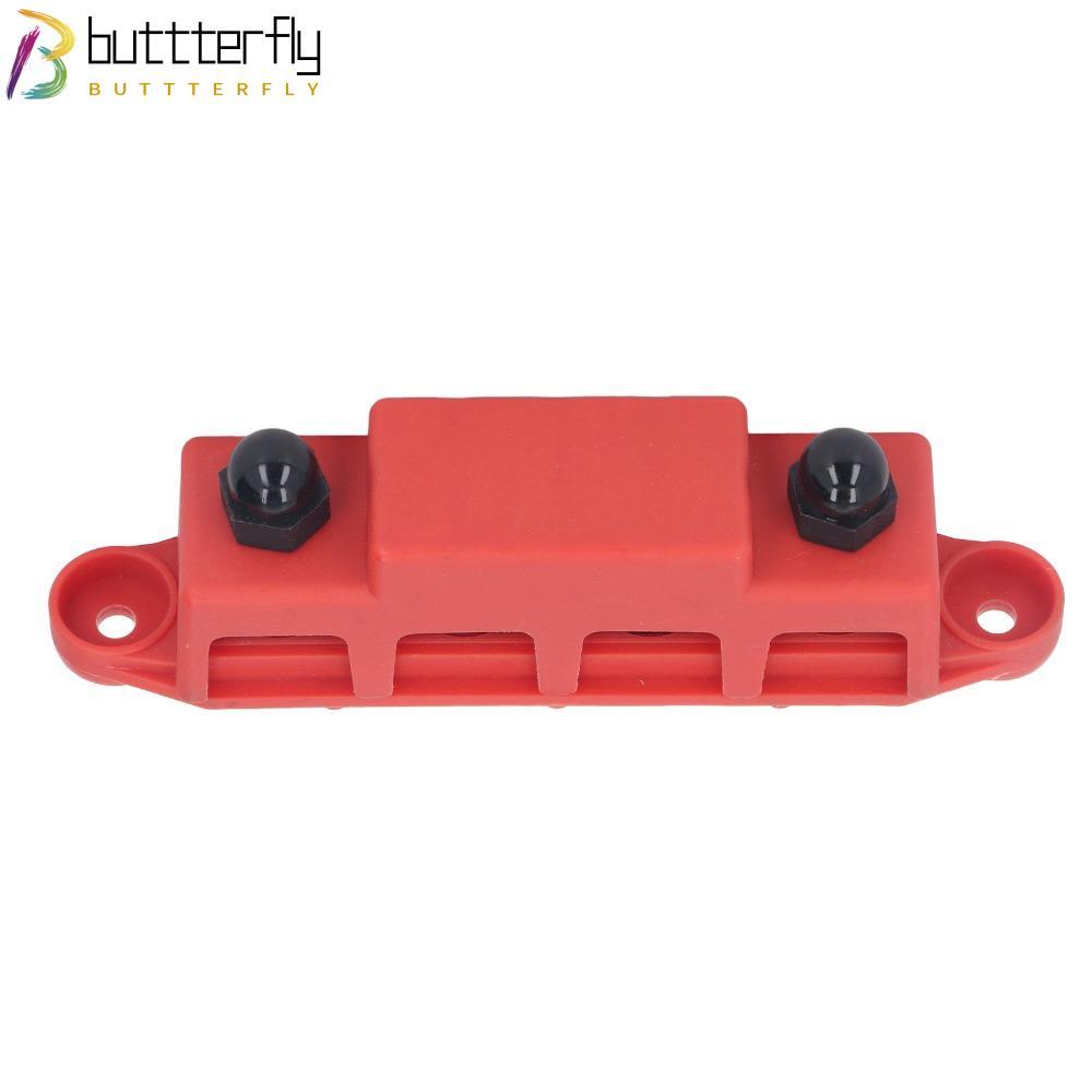 BUTTTERFLY M10 Studs Bus Bar, 4 ตําแหน่งสีแดง/สีดํา 4 ตําแหน่ง Bus Bar, สกรู Terminals M10 3/8 48VDC