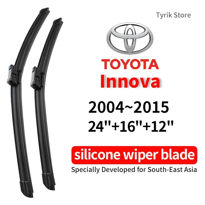 TOYOTA INNOVA ใบปัดน้ําฝนด้านหน้าด้านหลัง (2004 ~ 2015 YEAR)24 + 16+12in Wiper INNOVA Car Wiper