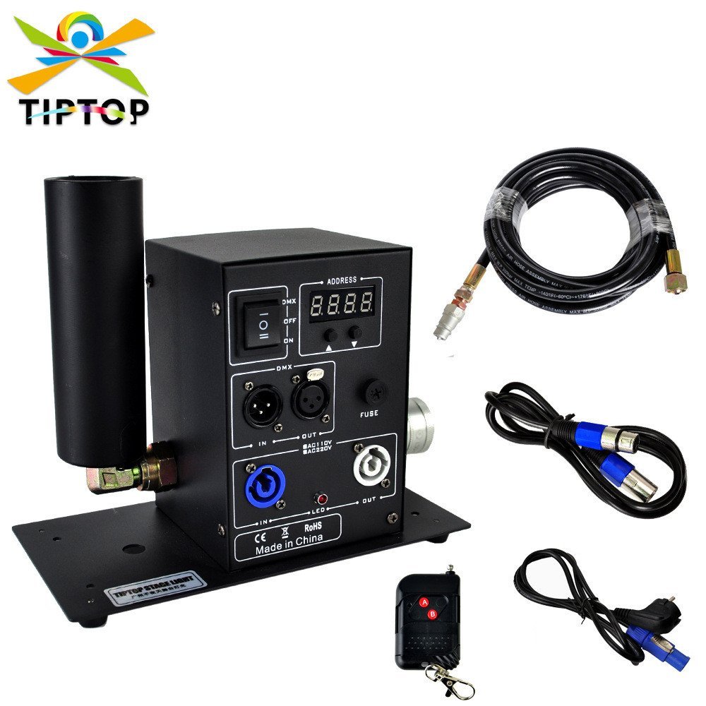 TIPTOP จอแสดงผลหลอดเดียวคาร์บอนไดออกไซด์แก๊สคอลัมน์เครื่อง DMX512 ควบคุมอิเล็กทรอนิกส์รีโมทคอนโทรลระ