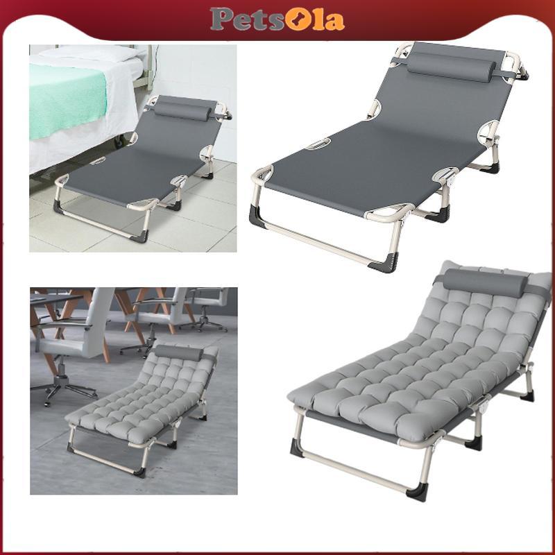 [PETSOLA] เตียงพับแบบพกพา Camping Cot Guest Bed Oxford Cloth Camp Cot Outdoor Camping Bed for Beach 