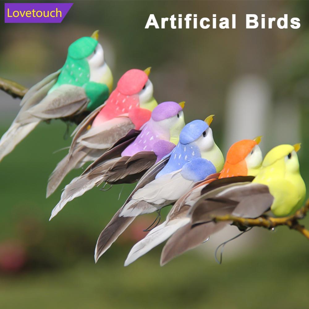 LOVETOUCH น่ารักนกประดิษฐ์ปลอมโฟมสัตว์จําลอง Feather นกรุ่น DIY Craft งานแต่งงานบ้านสวนเครื่องประดับ