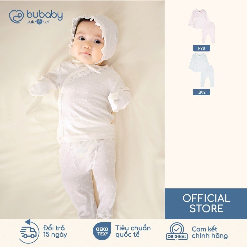 [BU Baby] (0-6M) ชุดคอปกไขว้แขนยาว Bubaby ลาย้เหนียว Cotton SVC110800 | เสื้อผ้าของแท้