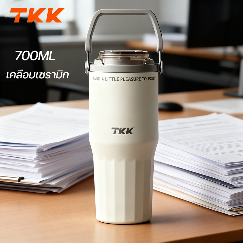 TKK กระติกน้ำสแตนเลส 316 เคลือบเซรามิก 700ml  เก็บความเย็น ความร้อน สำหรับคนทำงานและนักเรียน
