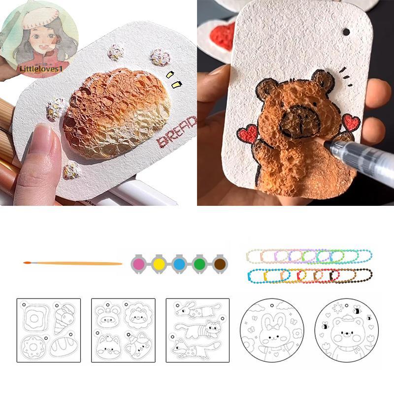 Littlelove Magic Puffy Paint, 3D Drawing Magic Canvas Sponge, Puffy Popcorn Drawing Texture Painting