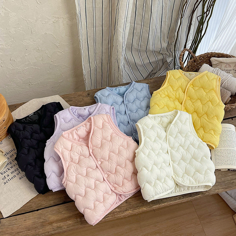 เด็กเด็กลงเสื้อกั๊กผ้าฝ้ายเด็กฤดูใบไม้ร่วงฤดูหนาวรูปแบบใหม่เสื้อกั๊กชายหญิงเสื้อกั๊กกลางเด็กเล็กฤดูใบไม้ผลิฤดูใบไม้ร่วงไกเดนเสื้อกั#儿童羽绒棉马甲宝宝秋冬新款背心男女童马夹中小童春秋外传坎肩