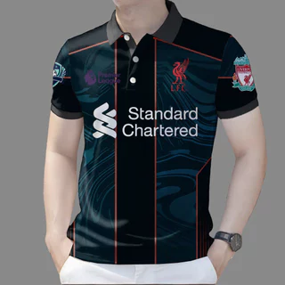 เสื้อโปโลลิเวอร์พูล เอฟซี ลายสามเหลี่ยม ระบายอากาศดี เหมาะสำหรับใส่กลางแจ้ง