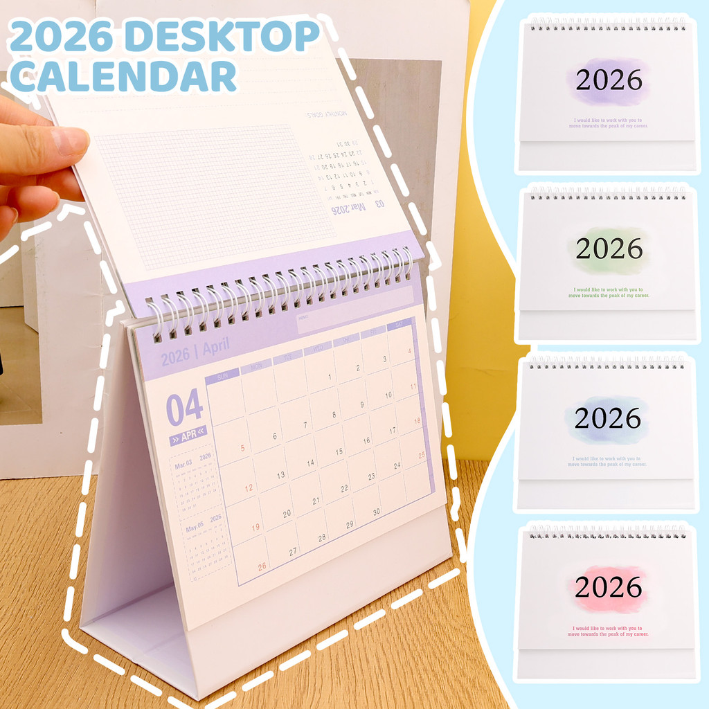 ปฏิทินตั้งโต๊ะ 2026 พร้อมฐานแข็งแรง | ช่วงเดทเต็มเดือนกรกฎาคม 2025-เดซมเบอร์ 2026 | สมุดวางแผนกระดาษขนาดกะทัดรัด | วันหยุดมาร์ค | เครื่องมือองค์กรสํานักงาน