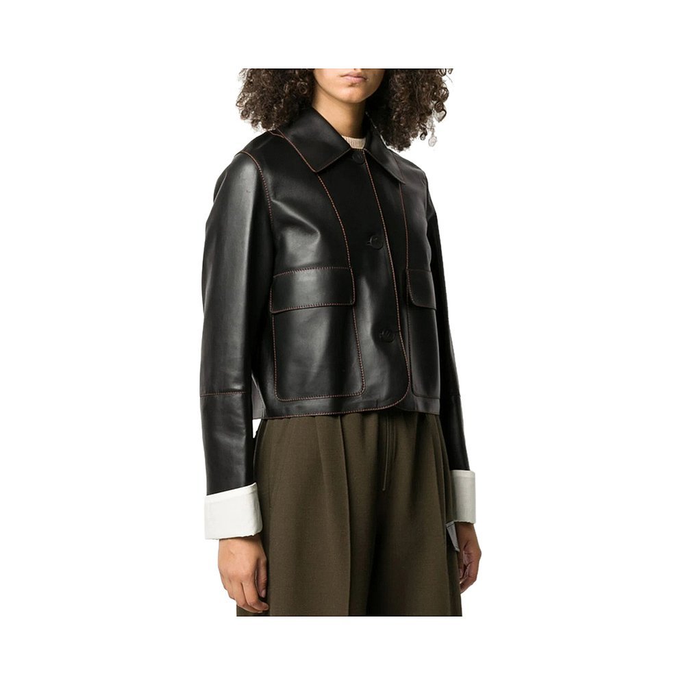 เสื้อแจ็คเก็ตสุภาพสตรีสีดำ LOEWE