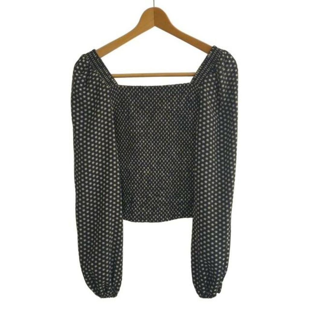 TED BAKER Tshirt yellow Size 0 Short Length Women Flower pattern black Long sleeves White Direct fro