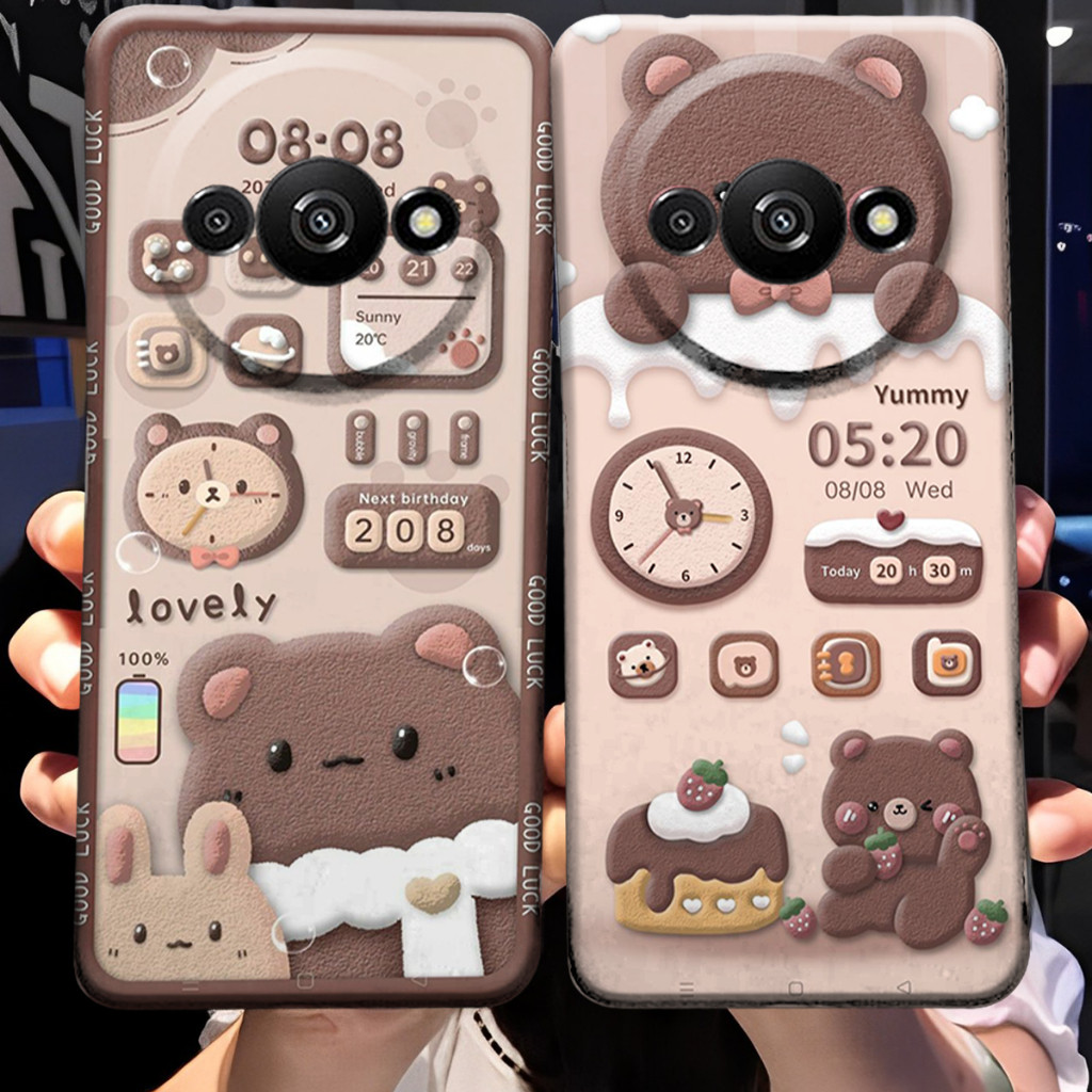 Softcase Redmi A3 2024 Bear Motif - Cute Case - Pet Case - Aesthetic Case - Cute Case - Trend Case -