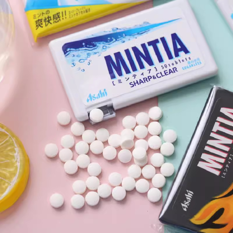 สินค้าใหม่ พร้อมส่ง พร้อมส่ง Asahi Asahi ลูกอมมิ้นต์ปราศจากน้ําตาล MINTIA Cool Cool Fresh Breath Kis