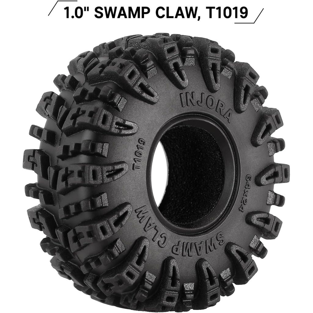 INJORA 1.0 Tires - S5 Swamp Claw Mud Terrain Tires for TRX4M AX24 Axial SCX24 FCX24 1/18 1/24 RC Cra