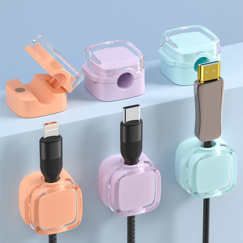 Magnetic Cable Organizer Data Cable Holder Buckle Desktop Mobile Phone Charger Cable Plug Hook Hub S