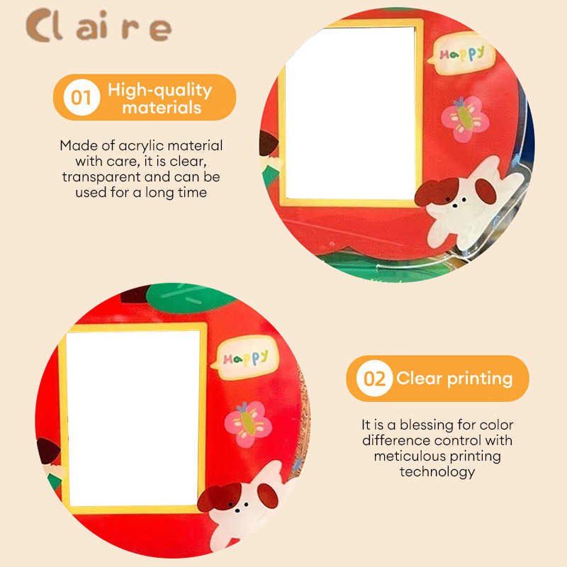 COD กรอบรูปอะคริลิค แอปเปิ้ลลูกสุนัข 10เซนติเมตรโพลารอยด์ภาพการ์ดกรอบรูปเครื่องประดับภา Claire - รูปที่ 6