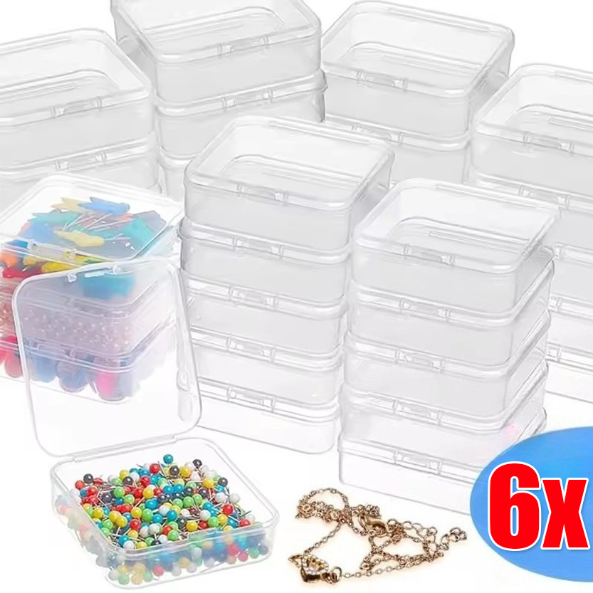 กล่องบรรจุภัณฑ์เครื่องประดับต่างหูกันฝุ่น 1/6 ชิ้น / ตลับเก็บยายาใส