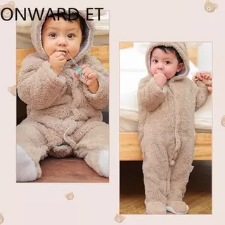 Baby Winter ทารกแรกเกิด Plush Bodysuit Jumpsuit การ์ตูน Hoodies Boy Girl Romper Twins เสื้อผ้าเวอร์ชั่นเกาหลี 0-12M