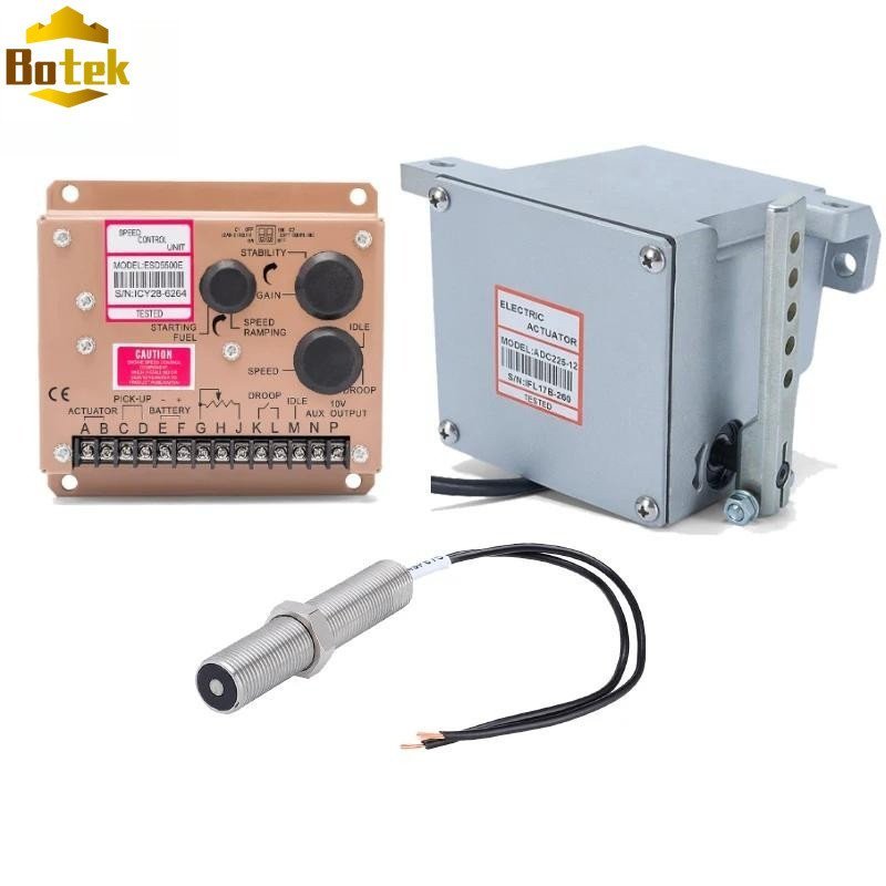 Botek Adc225 12v 24v Actuator + Esd5500e ตัวควบคุมความเร็วเครื่องยนต์ + Msp675 เซ็นเซอร์ความเร็วการห