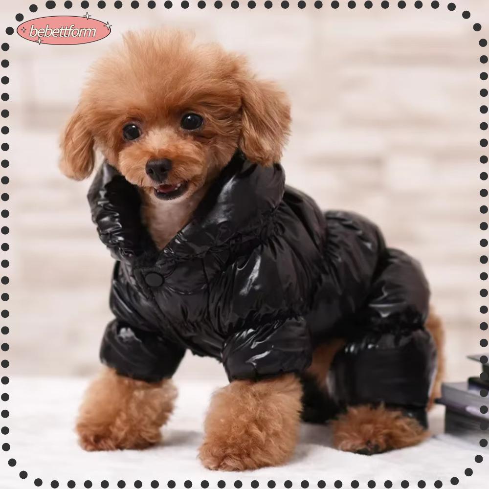 BEBETT เสื้อผ้าสัตว์เลี้ยง, สุนัขแมวหนัง Faux Down Jacket, อินเทรนด์สําหรับสุนัขขนาดกลางขนาดเล็ก Thicken Warm เสื้อผ้ากันน้ํา Puppy Coat ฤดูใบไม้ร่วงและฤดูหนาวของขวัญ