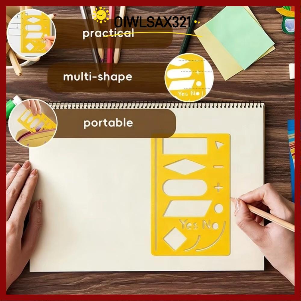 OIWLSAX321 Marker Pattern Line Rulers, Drawing Tool Reusable Template Drawing Ruler, ของขวัญแบบพกพา 
