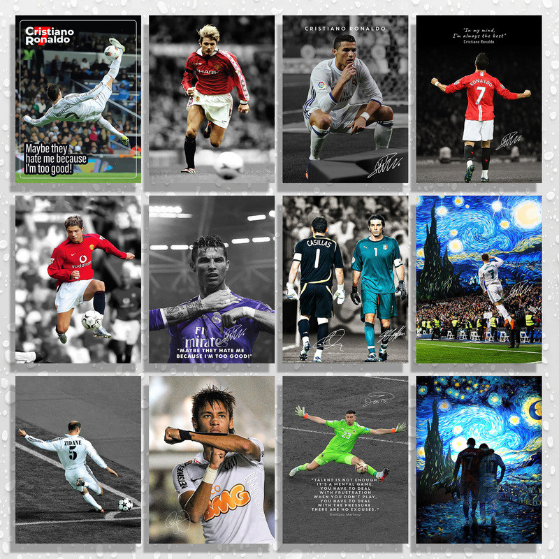 ภาพพอร์ทรAIT Cristiaano Ronaldo Real Madrid ขนาดใหญ่ สำหรับตกแต่งผนัง ไม่มีกรอบ พร้อมมอบเป็นของขวัญแก่แฟนฟุตบอล