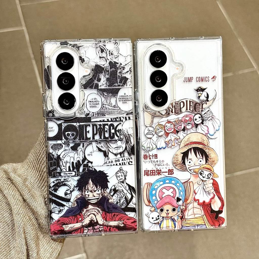 Samsung Z Fold8/7/6Magnetic รวมทุกอย่างเคสโทรศัพท์กันกระแทกแบบแข็งzfold5/4การ์ตูน Luffy PC เคสป้องกัน