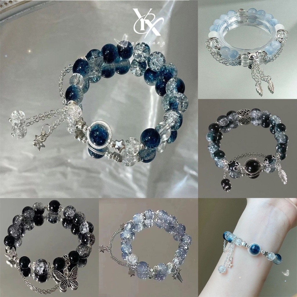 สร้อยข้อมือลูกปัดผีเสื้อสไตล์มินิมอล YX Star ยืดหยุ่น เหมาะสำหรับเป็นของขวัญ