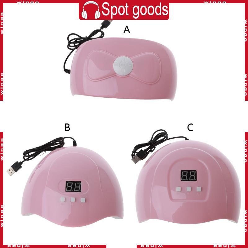 WIN 52W เครื่องเป่าเล็บ UV LED สีชมพู ทำให้เล็บแห้งเร็วขึ้น เหมาะสำหรับการทำเล็บมือ