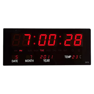 【COD】ใหม่เอี่ยม นาฬิกาดิจิตอล LED รุ่นJH-3615 แขวนติดผนัง Number ClockLED ขนาด 27x13x3CM พร้อมส่งฟรีหัวชาทและอะแดปเตอร์
