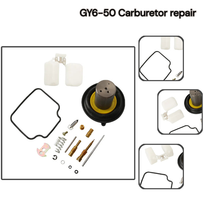 Karb ซ่อม Mani Jet Oil Seal คาร์บูเรเตอร์ Rebuild Kit ไดอะแฟรมสําหรับสกู๊ตเตอร์ Moped 139QMB GY6 50 
