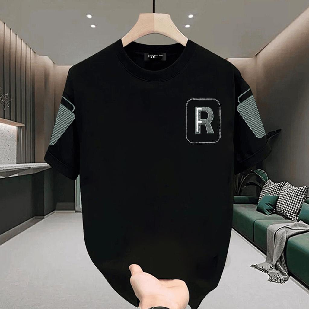UT shop แฟชั่น คอกลม เสื้อยืด oversize ผ้าCotton 100% เสื้อแฟชั่น 'RF Cuff'  สบายและนุ่ม แขนสั้น ฤดู