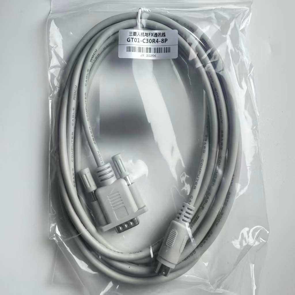 สายสื่อสาร Mitsubishi Touch Screen และ FX GT01-C30R4-8P 9 สําหรับปากกลม