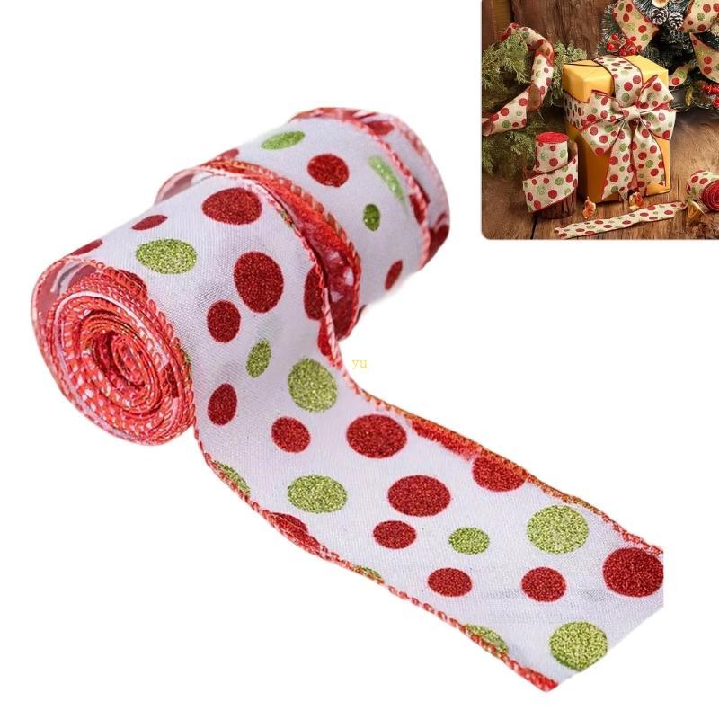 Yu Holiday Themed Burlap Ribbon 5Yards ลวดแบบยืดหยุ่นของตกแต่งงานฝีมือ