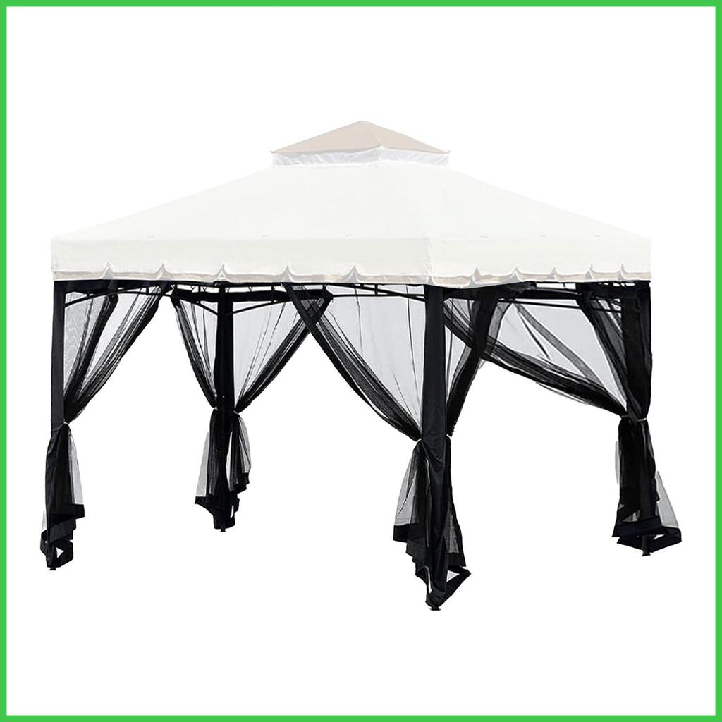 Gazebo หน้าจอ 4 ชิ้นระบายอากาศ Pergola Shade Cover 1010FT Anti-gnat UV-proof Sunshade สําหรับกลางแจ้