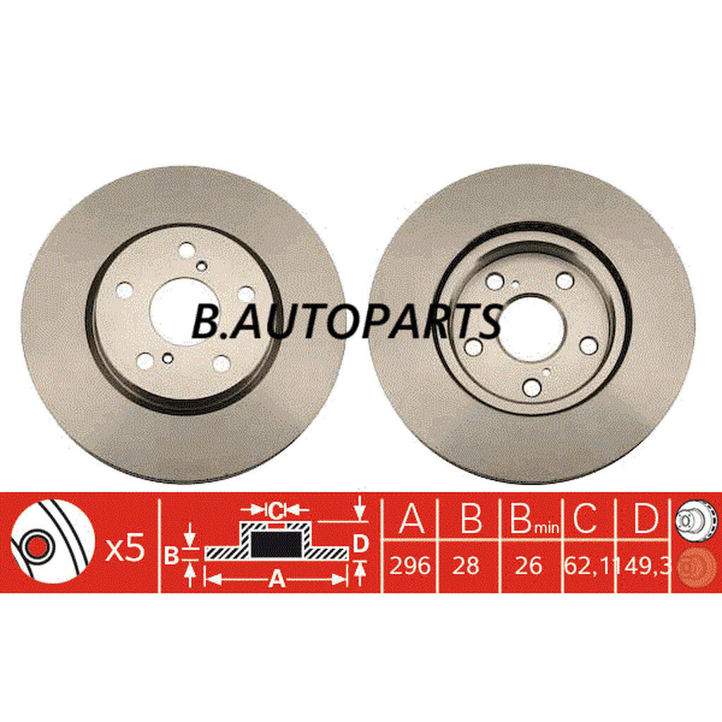 จานเบรคหน้า LEXUS IS250 IS300 IS350 IS200d IS220d 2005-2012 IS250 IS300h 2013- 296MM RUNSTOP /คู่
