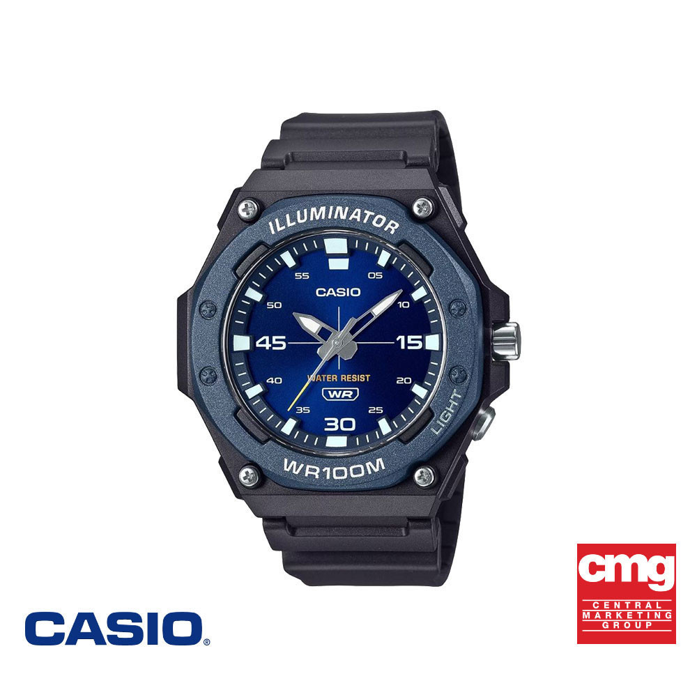 CASIO นาฬิกาข้อมือผู้ชาย CASIO รุ่น MW-620H-2AVDF สายเรซิ่น สีดำ