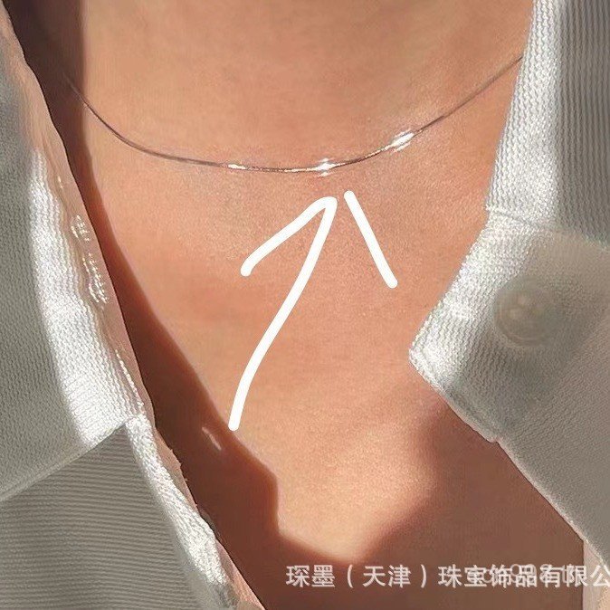 Stacked Cool สไตล์หญิงเงินสเตอร์ลิงแฟชั่นโซ่กระดูกงู Clavicle CHAIN All-Match ขายส่ง Sam Black Silve