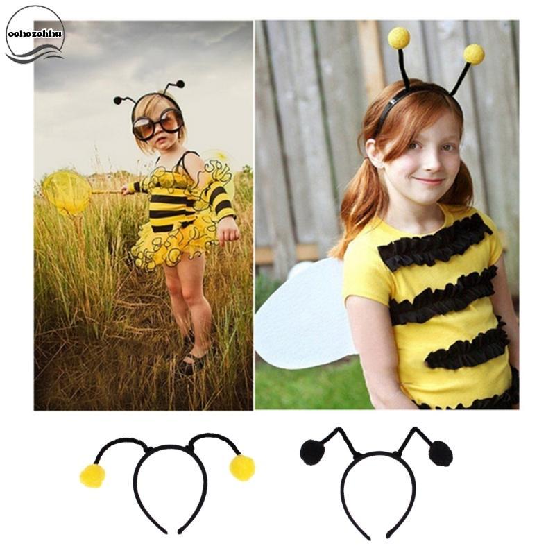 Ooh น่ารักการ์ตูน Bee Pompom Antenna ห่วงผมผู้หญิง Hot Girls แต่งหน้าแถบคาดศีรษะสําหรับเด็ก Day คอสเ