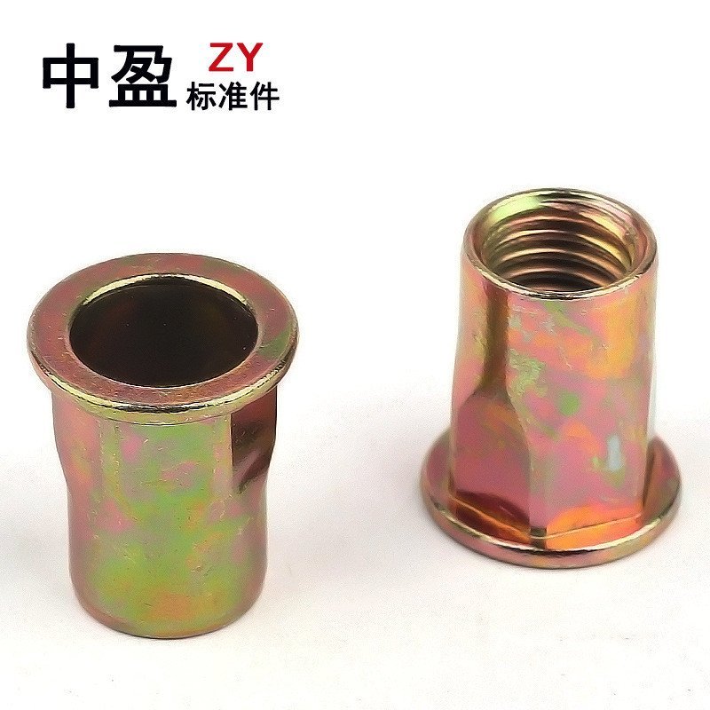 เหล็กคาร์บอนหัวแบนครึ่ง Hex Rivet Nut Hex Rivet Nut Hex Rivet Nut M5M6M8M10M12 VQAX