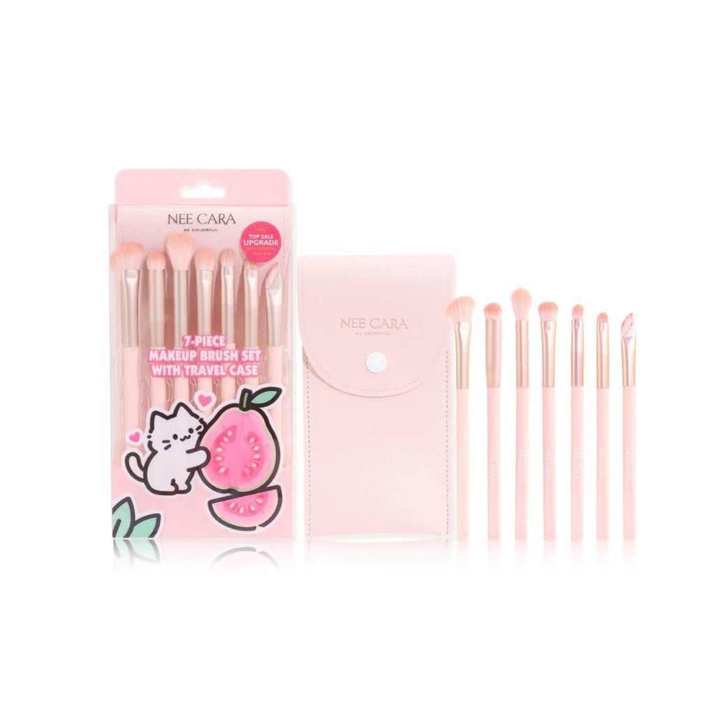 ♦️ของแท้·ส่งด่วน·ถูก♦️Neecara 7 Piece Makeup Brush Set With Travel Case #N424 นีคาร่า เซ็ตแปรงแต่งหน้า x 1 ชิ้น dayse