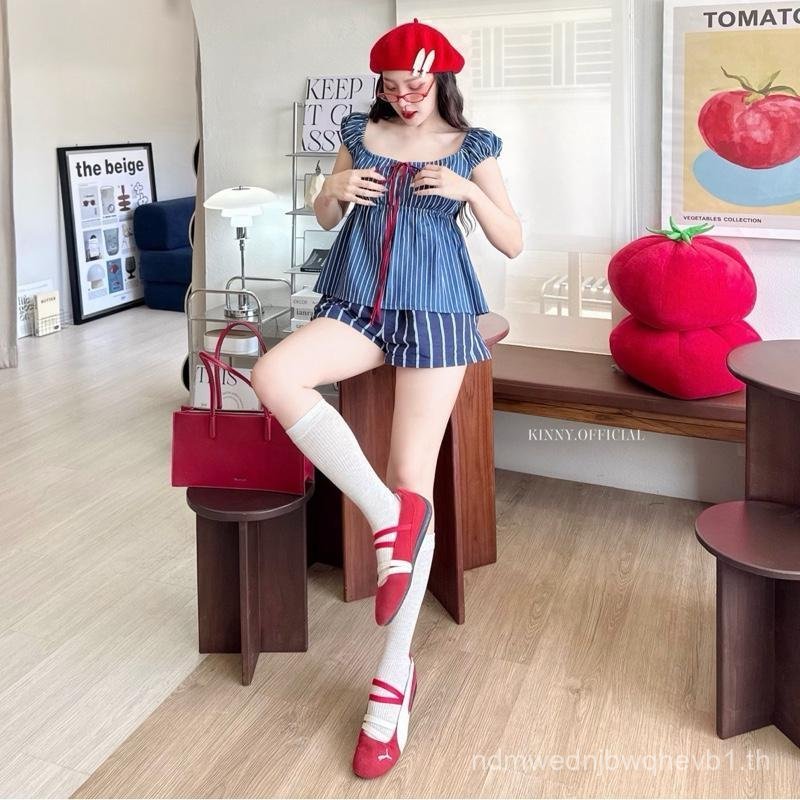 Windy Top เสื้อแขนตุ๊กตาผู้หญิงตัวยาว แต่งโบว์