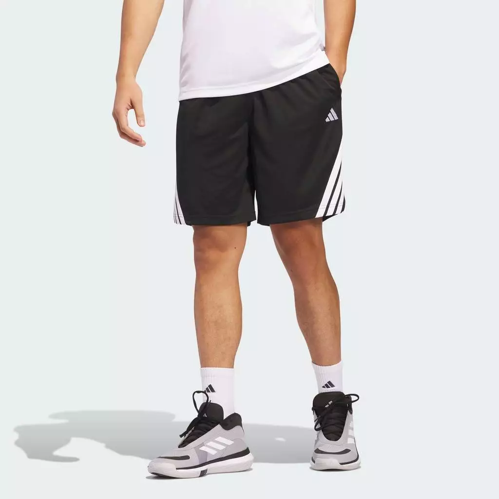 adidas Basketball Legends 3-Stripes Basketball Shorts Men Black JI7576